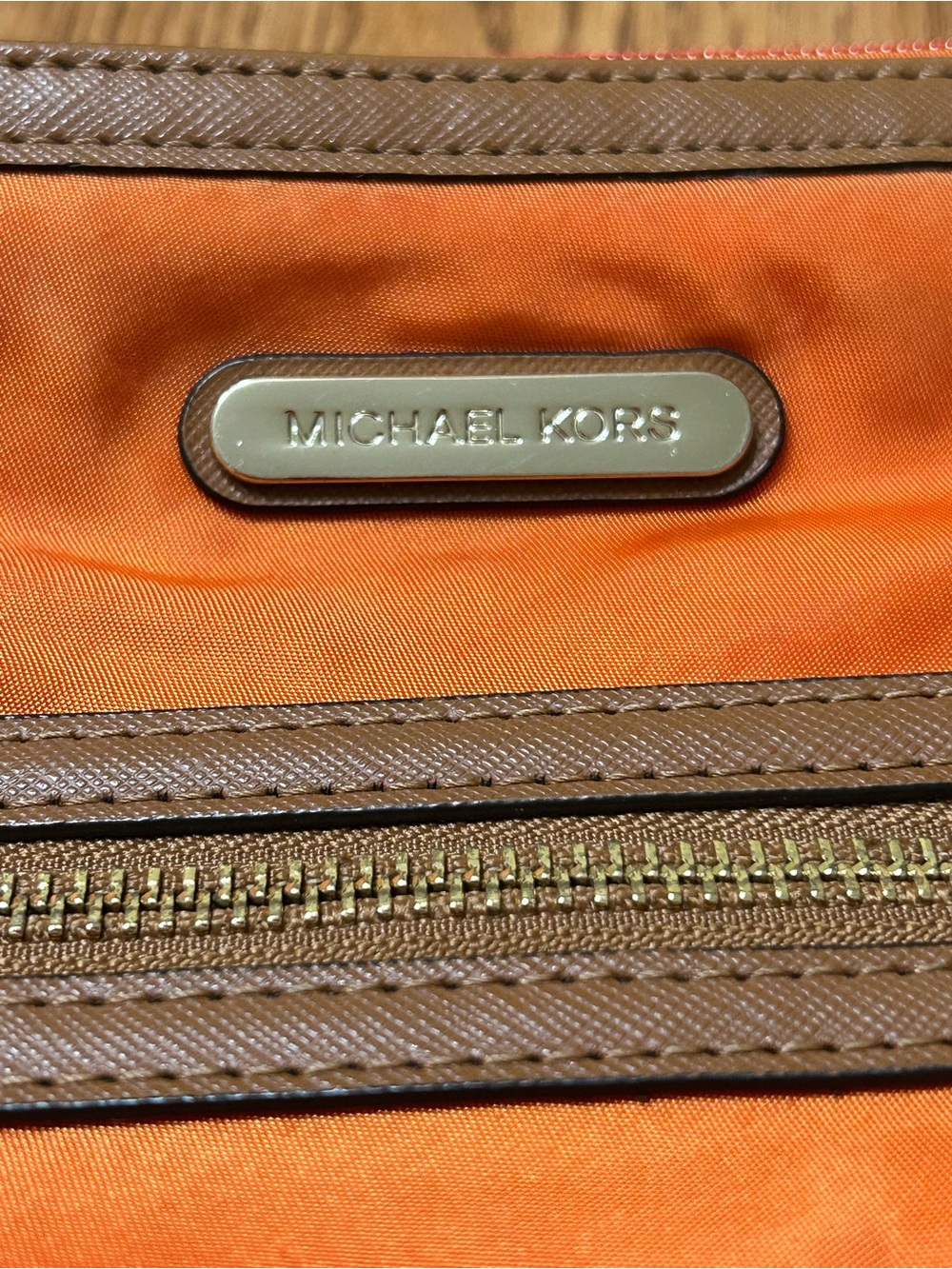 Michael Kors Orange Crossbody Messenger with Leather Trim - Picture 7 of 14